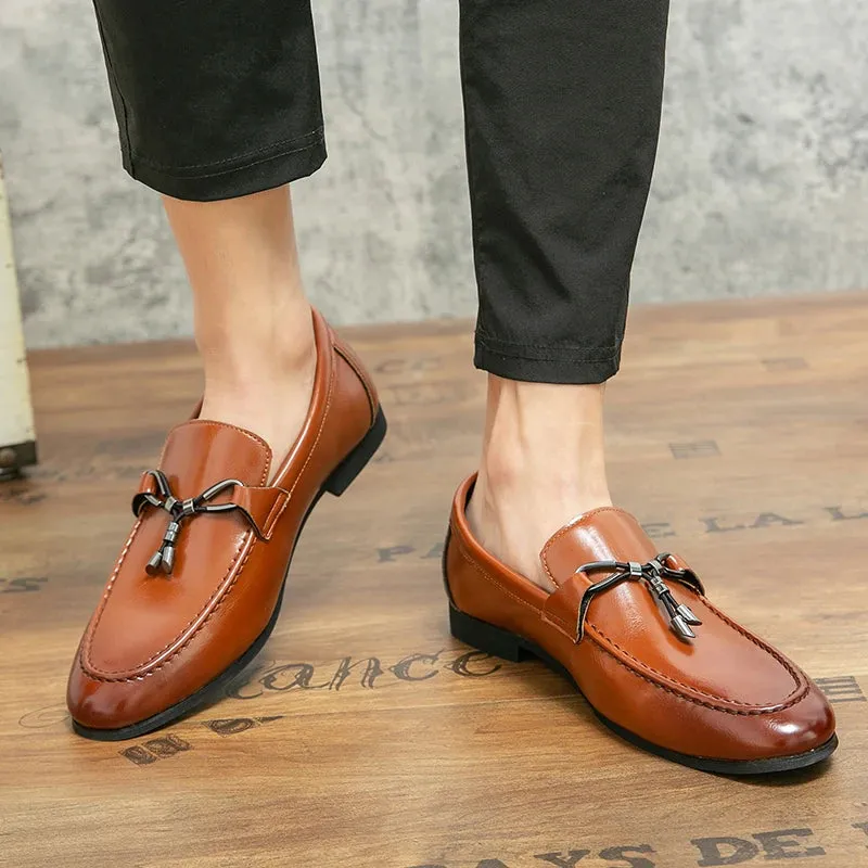 Handmade Rope Tassel Leather Loafers