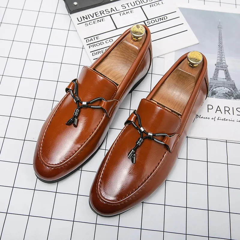 Handmade Rope Tassel Leather Loafers