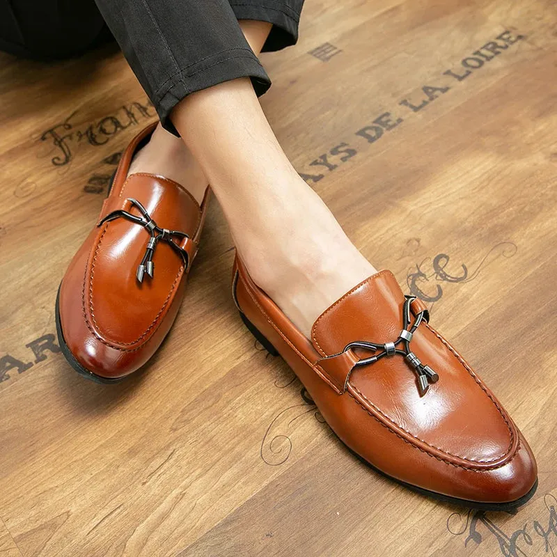 Handmade Rope Tassel Leather Loafers