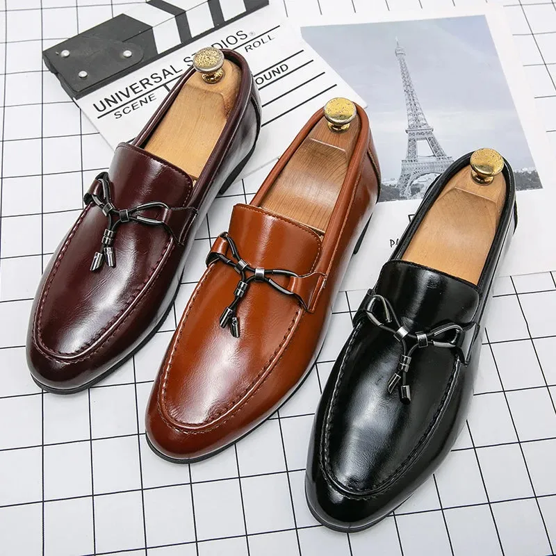 Handmade Rope Tassel Leather Loafers