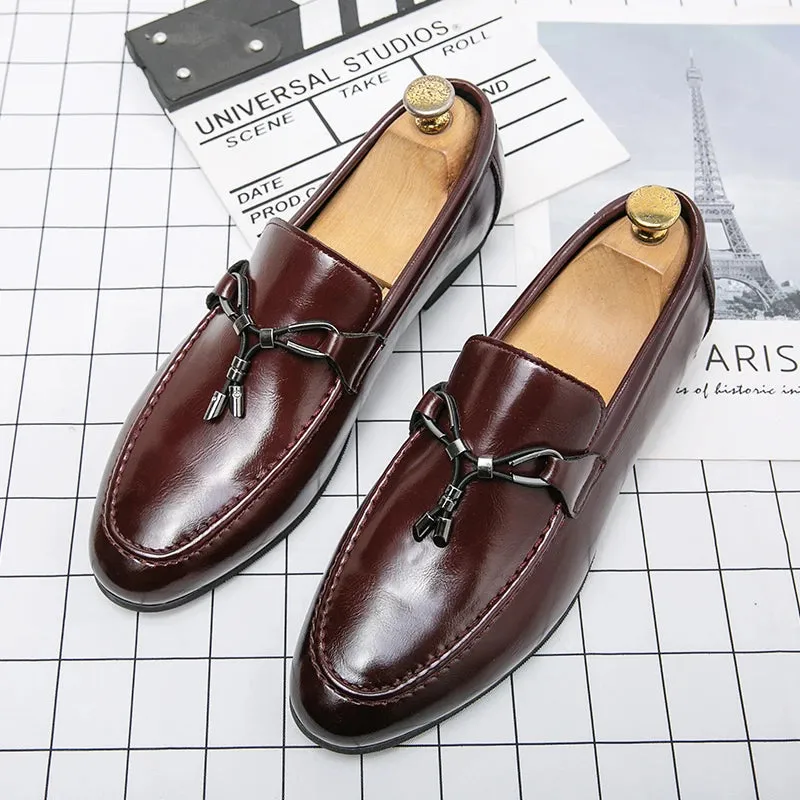 Handmade Rope Tassel Leather Loafers