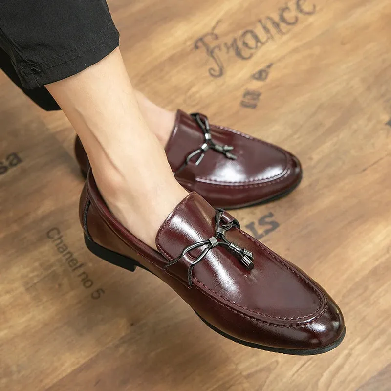 Handmade Rope Tassel Leather Loafers