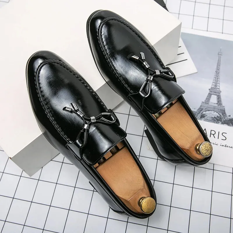 Handmade Rope Tassel Leather Loafers