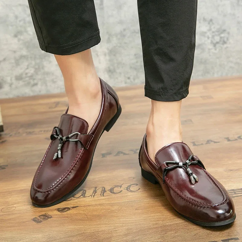 Handmade Rope Tassel Leather Loafers