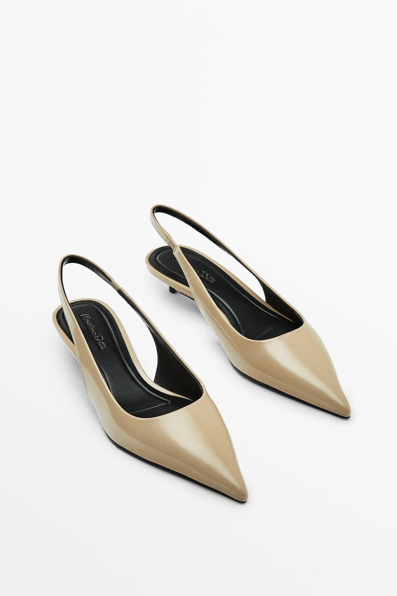 Heeled Slingback Shoes Brown