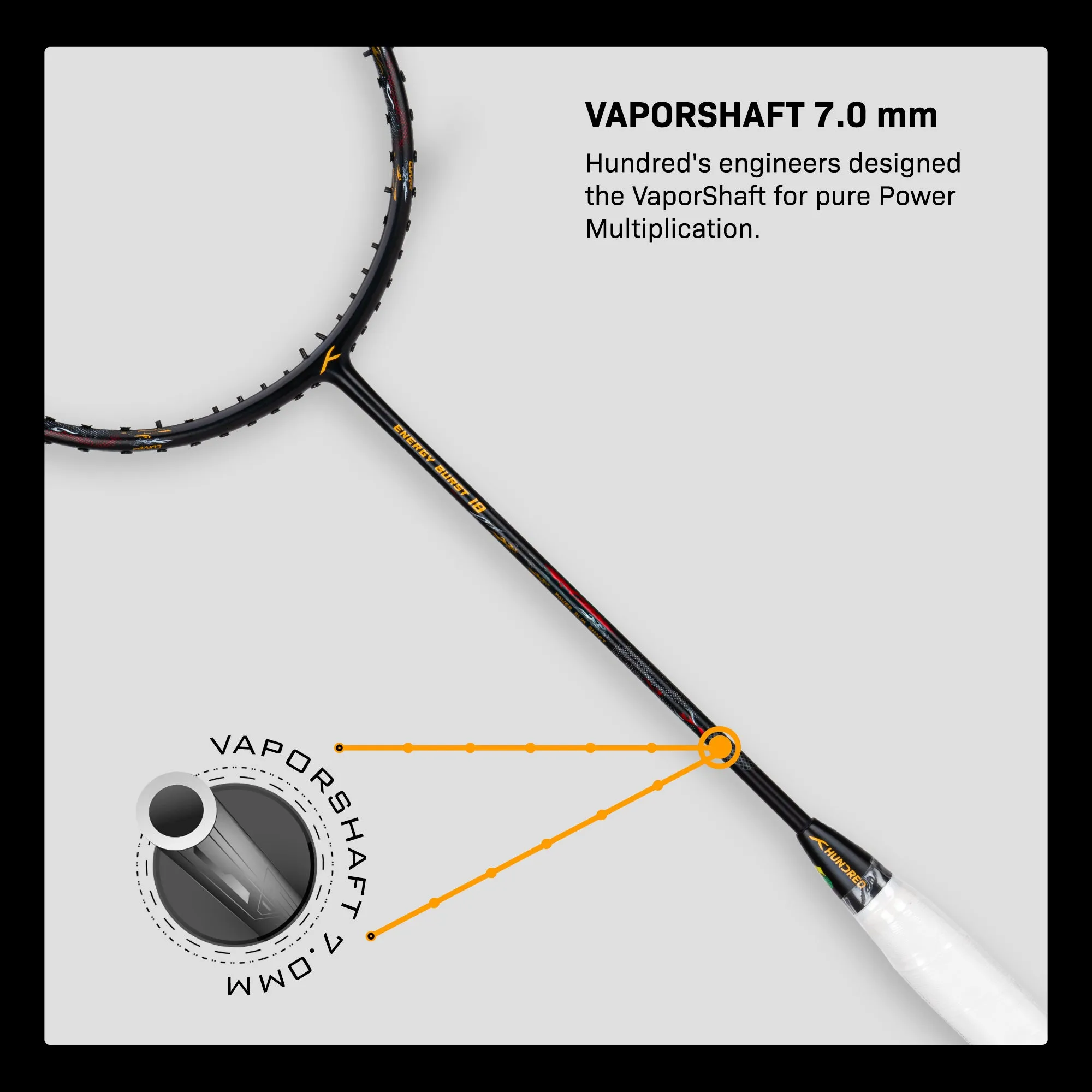 Hundred ENERGY BURST 18 Strung Badminton Racquet (Blue)