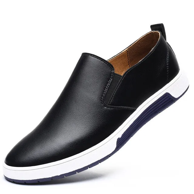 Italian Designer Autumn Leather Slip On Loafers Shoes