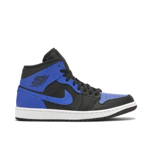 Jordan 1 Mid Black Royal Tumbled Leather