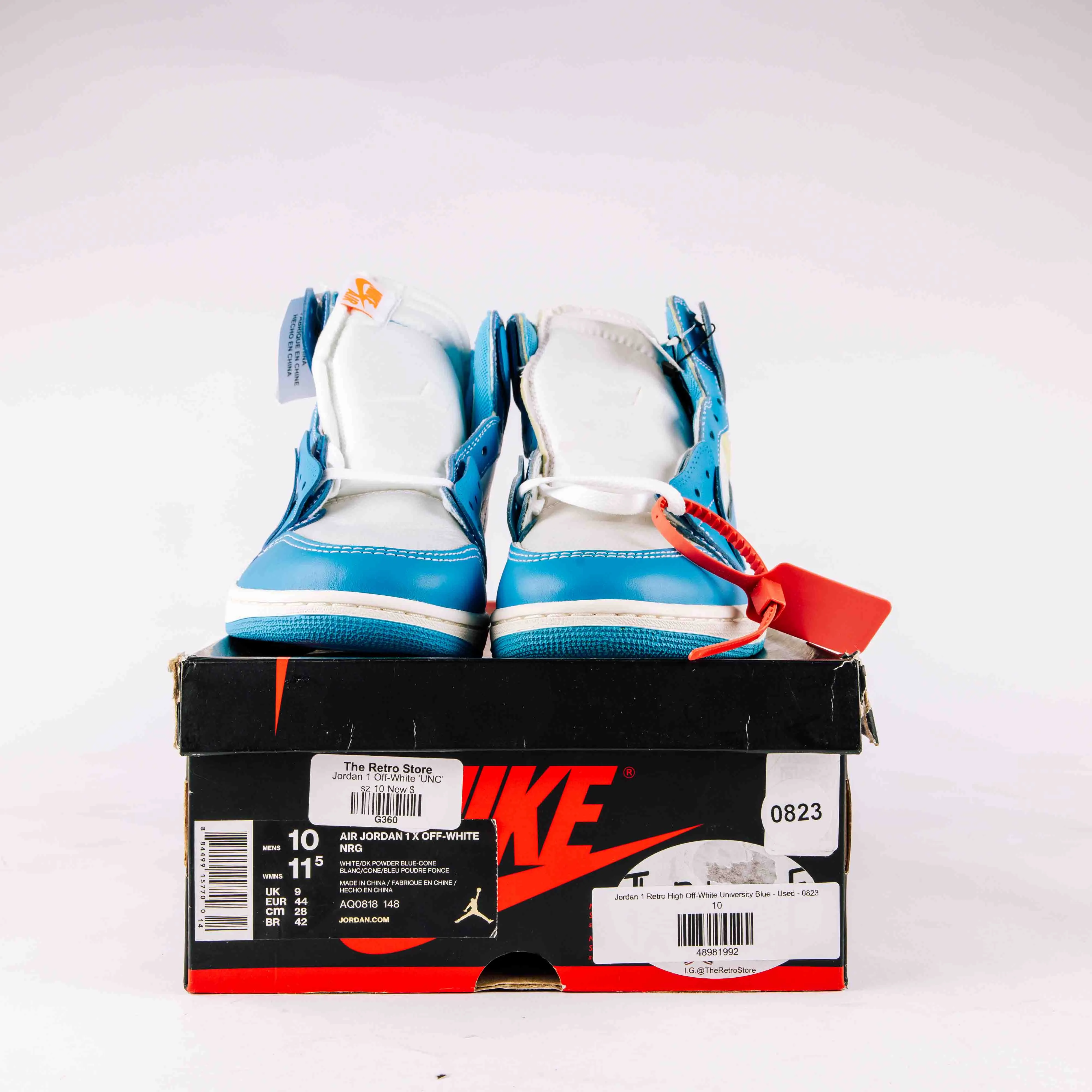 Jordan 1 Retro High Off-White University Blue - Used - 0823