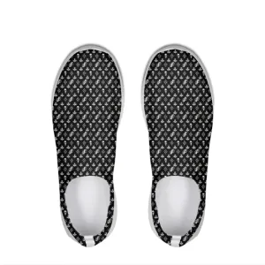 JPMonogram White on Black | slip-on flyknit shoe