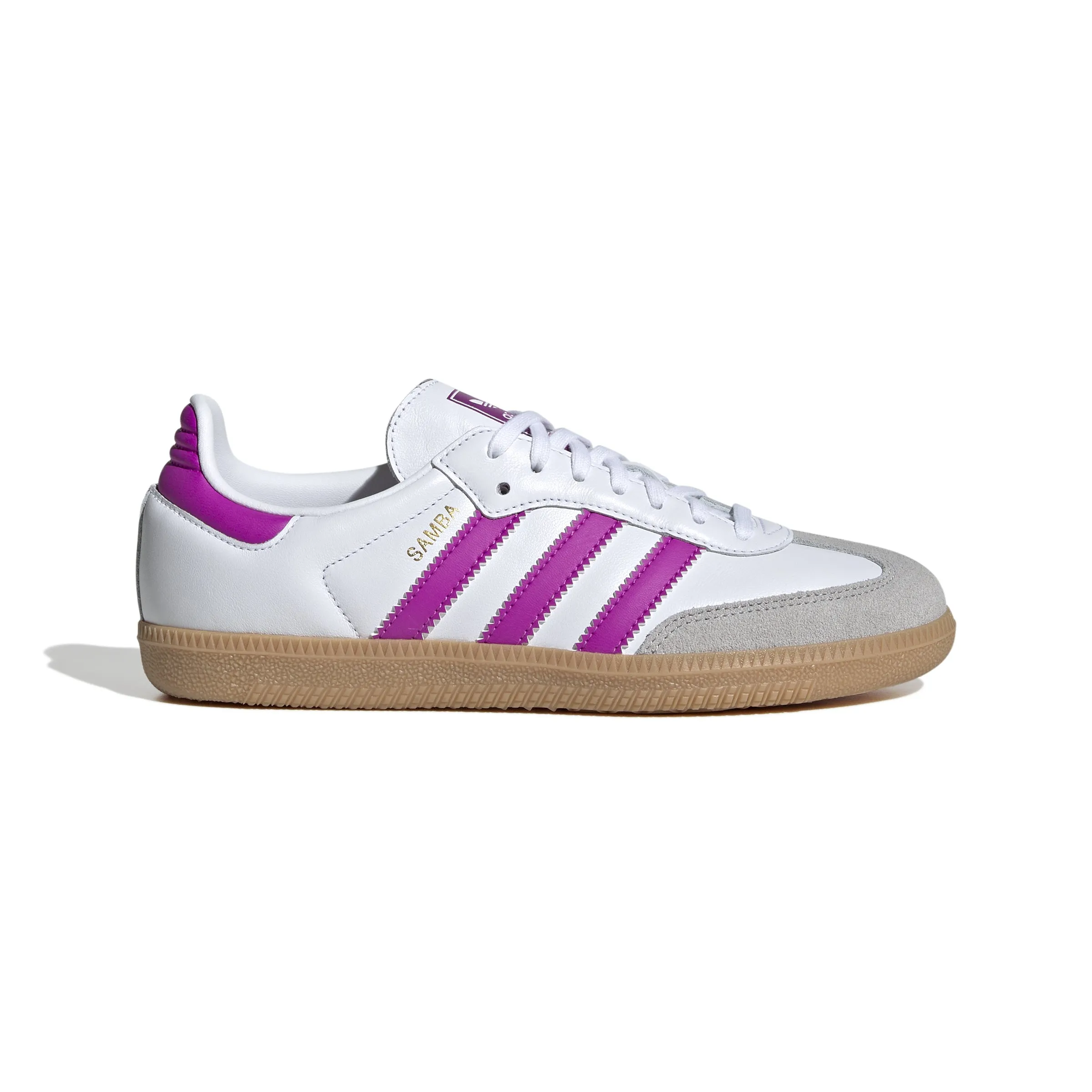 KIDS ADIDAS SAMBA OG J (CLOUD WHITE/PURPLE BLAST/GUM)