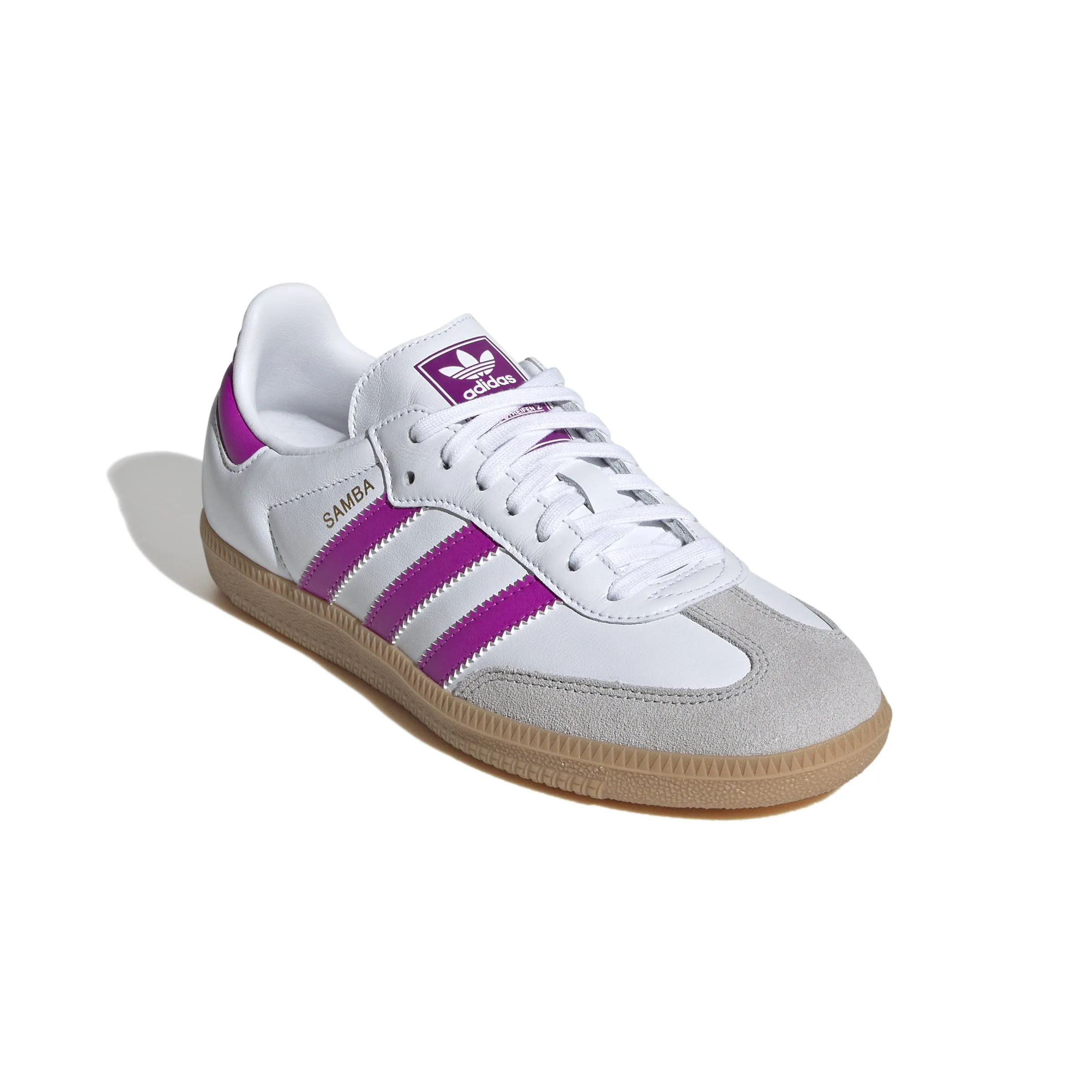 KIDS ADIDAS SAMBA OG J (CLOUD WHITE/PURPLE BLAST/GUM)