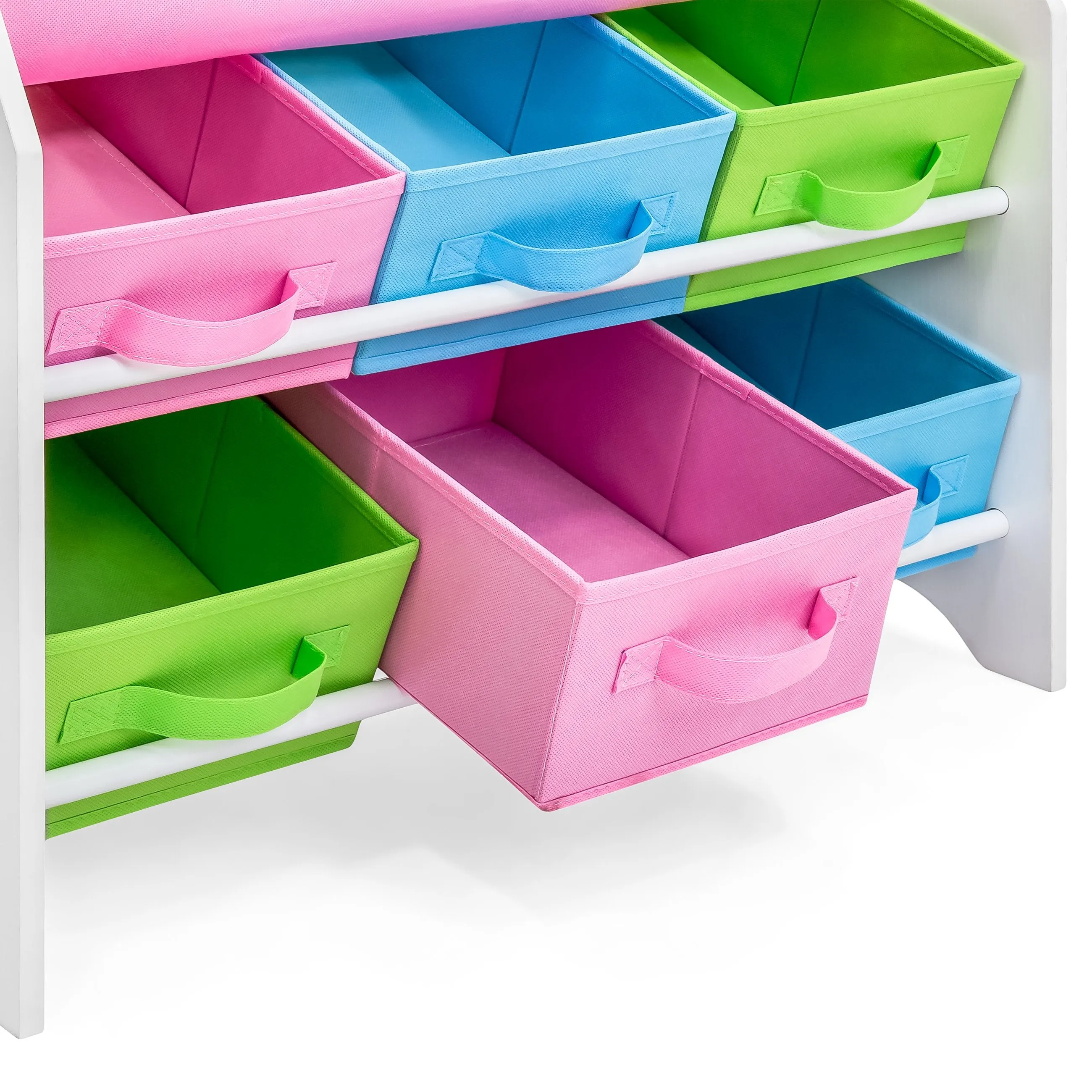 Kids Toy and Book Storage Organizer Shelf Rack w/ 6 Bins