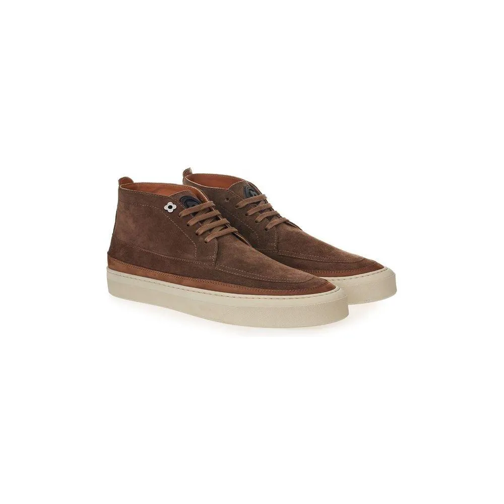 Lardini Elegant Suede Sneakers in Rich Brown