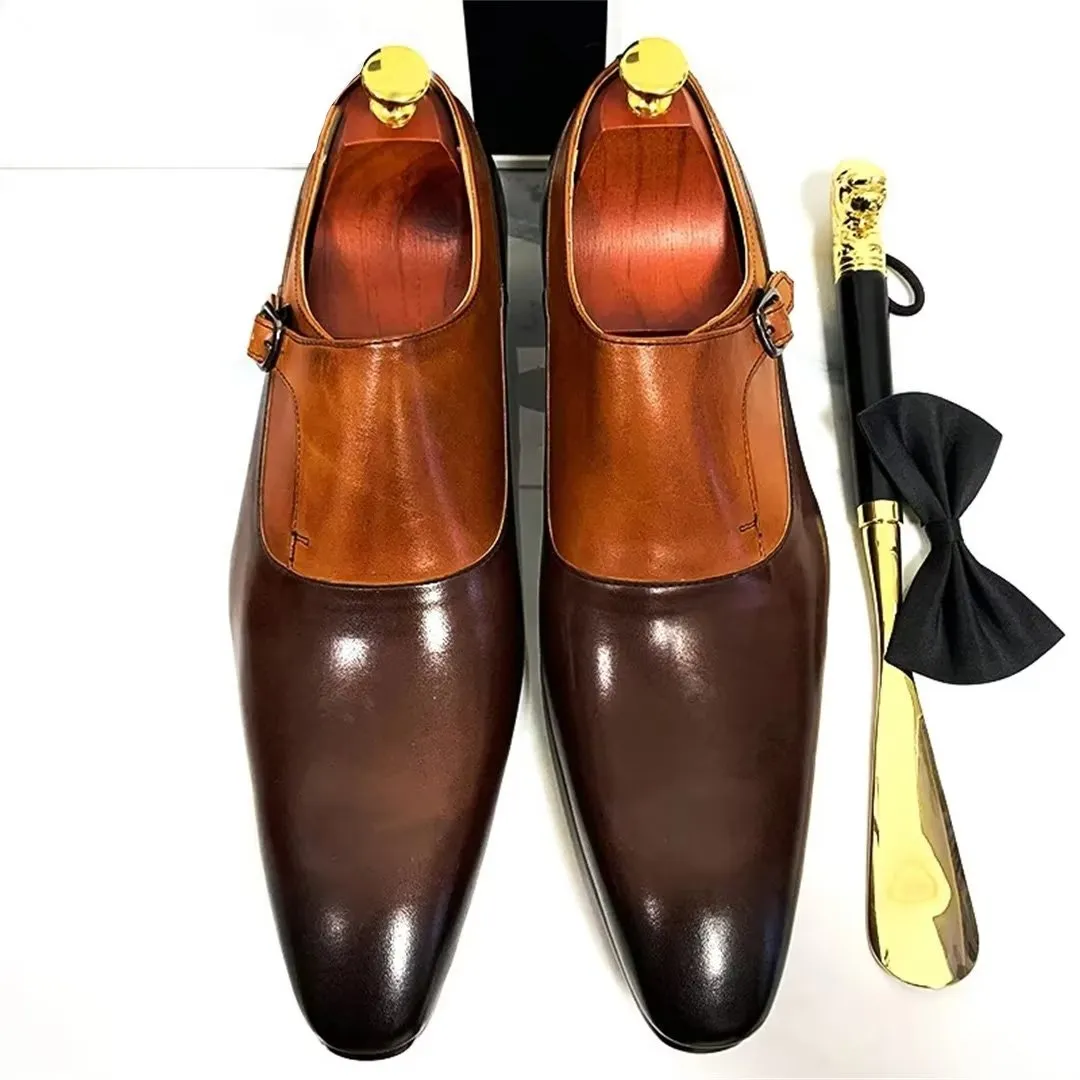 LeathLux Opulent Genuine Leather Pointed-Toe Dress Shoes 1