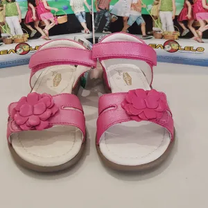 Lela Leo Girls Pink Leather Sandal