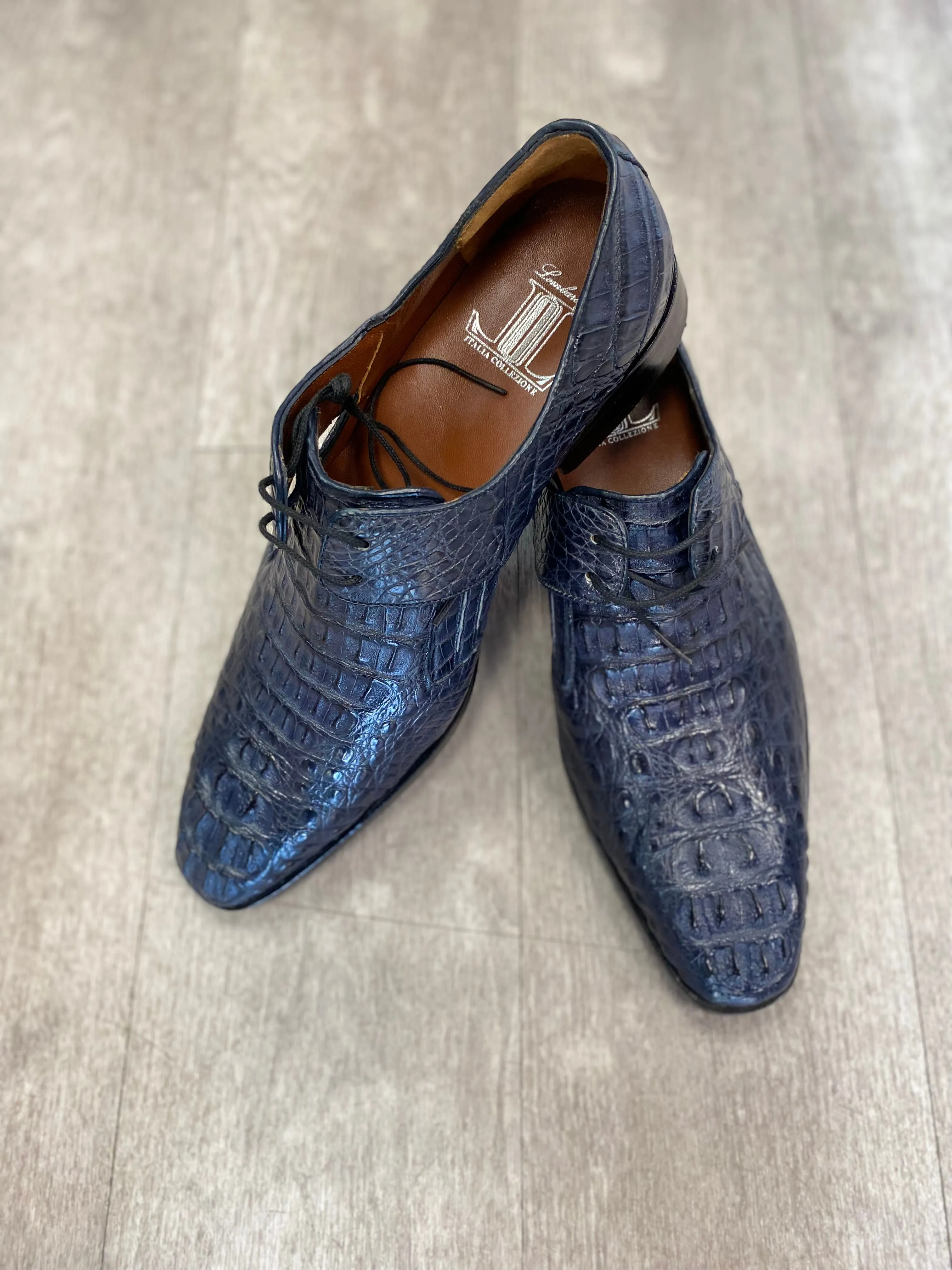 Lombardy Italia Collezione - Navy Crocodile Leather