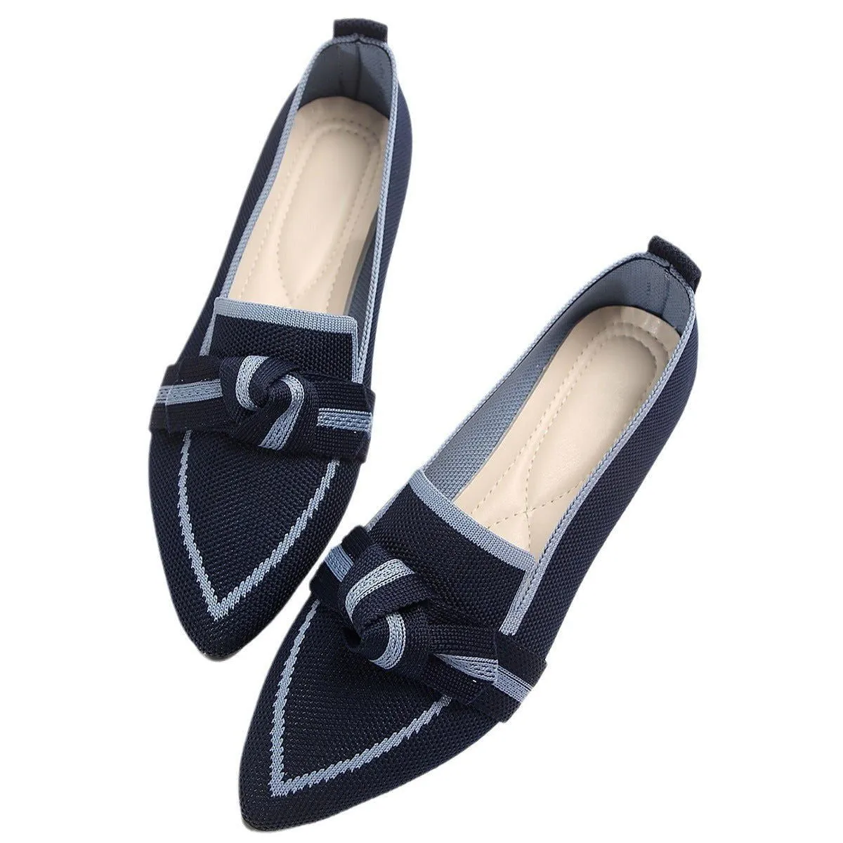 LovelyRLovely Women's Pointed Toe Bow Flats