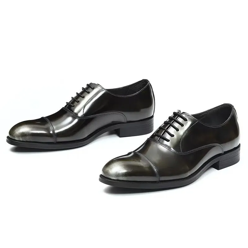 Luxury Leather Round Toe Oxford Dress Shoes