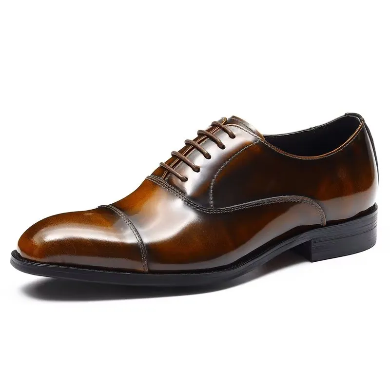 Luxury Leather Round Toe Oxford Dress Shoes