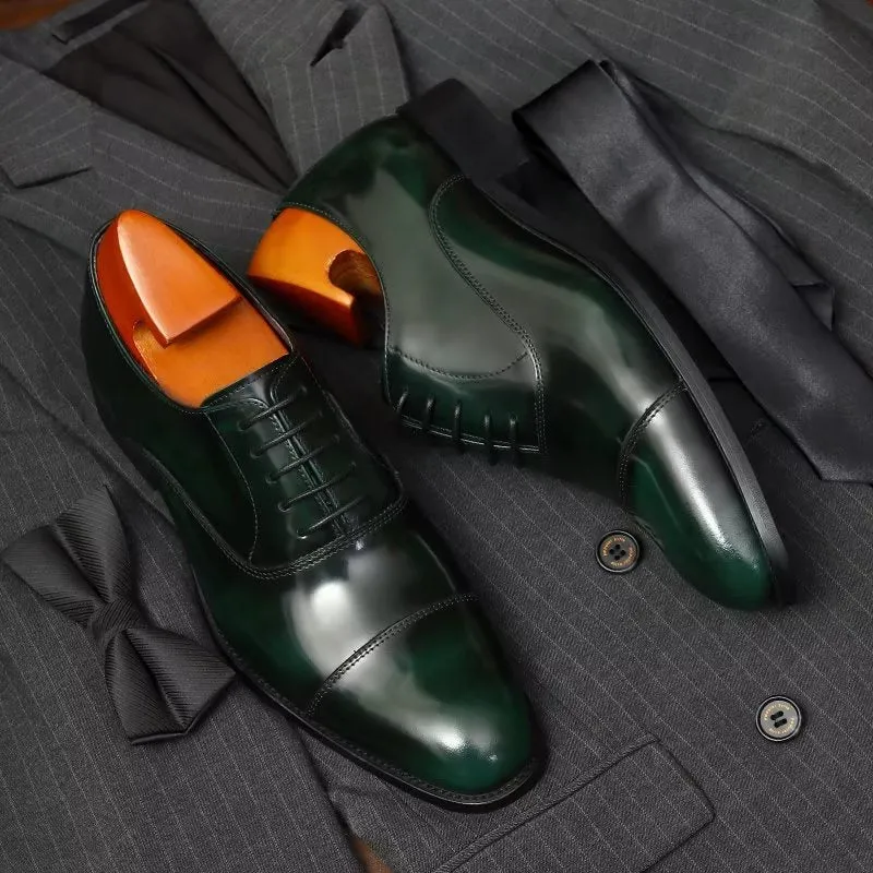 Luxury Leather Round Toe Oxford Dress Shoes