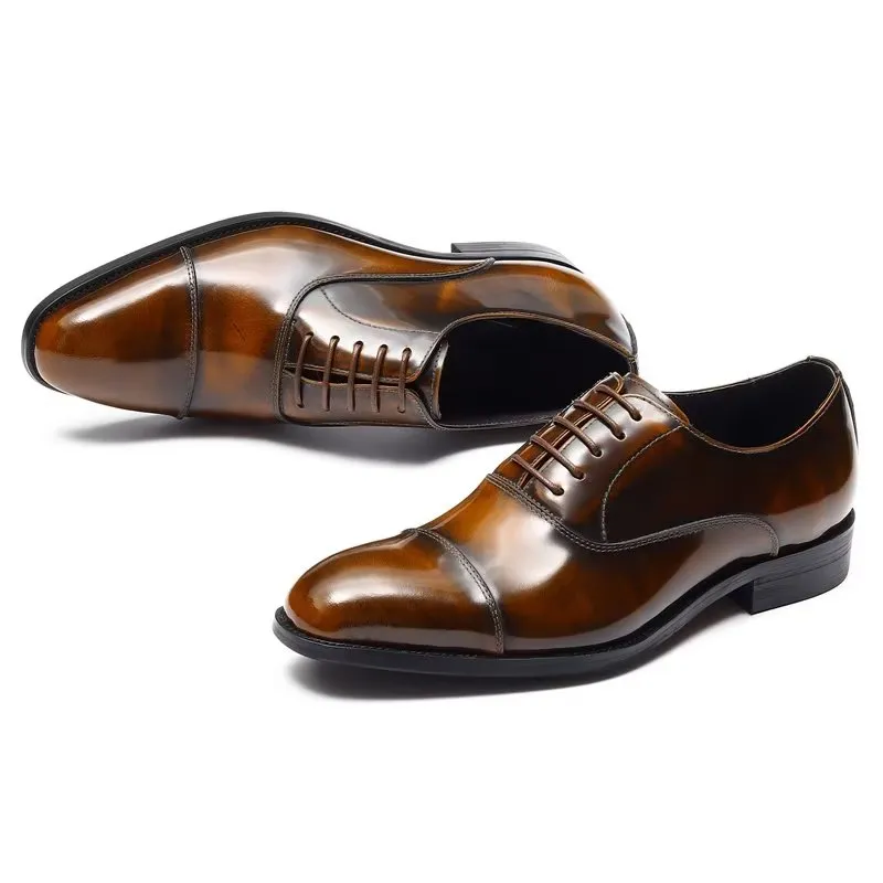 Luxury Leather Round Toe Oxford Dress Shoes