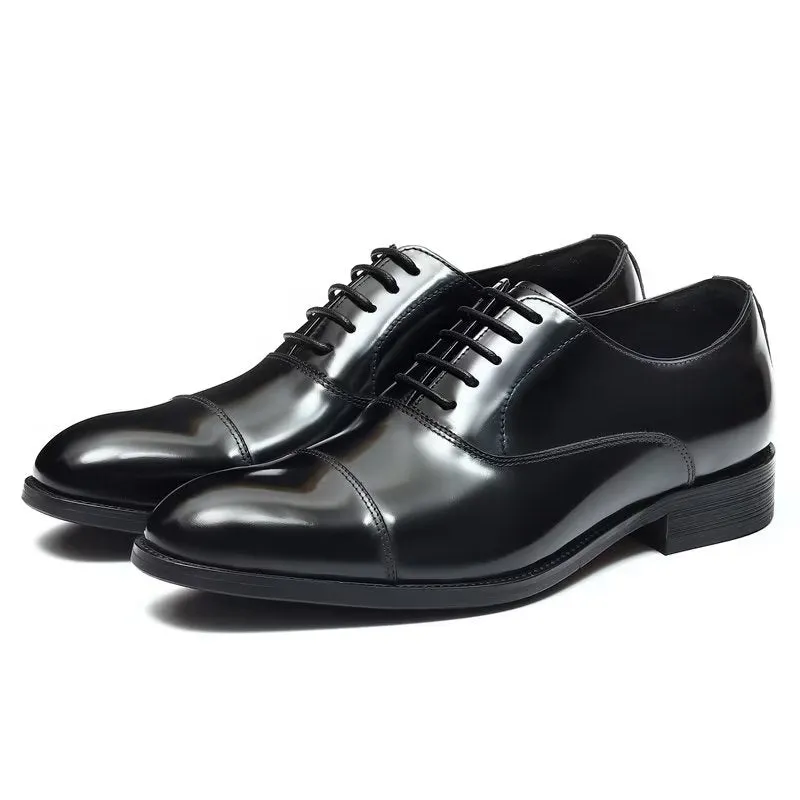 Luxury Leather Round Toe Oxford Dress Shoes