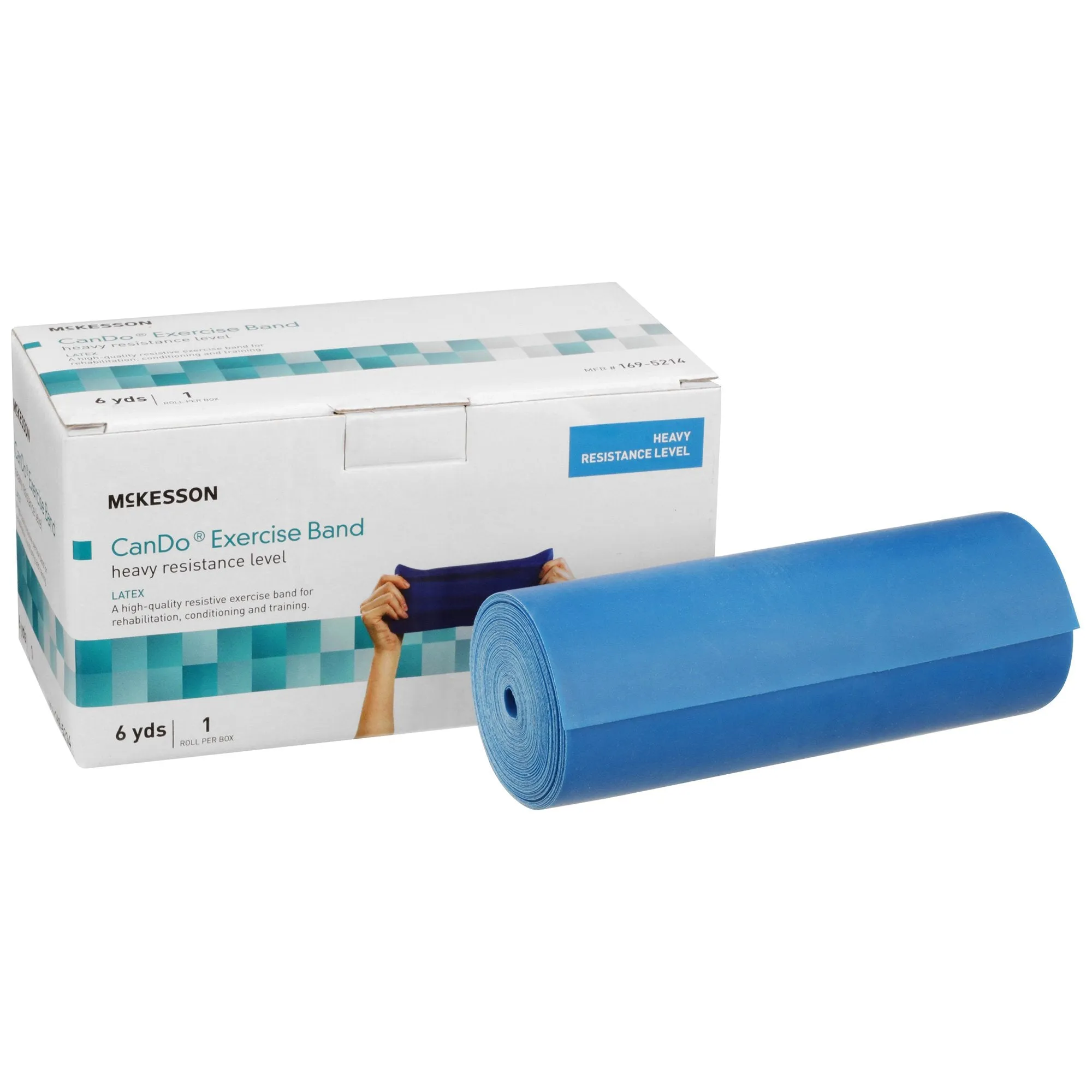 McKesson CanDo® Exercise Resistance Band, Blue, 5 Inch x 6 Yard, Heavy Resistance