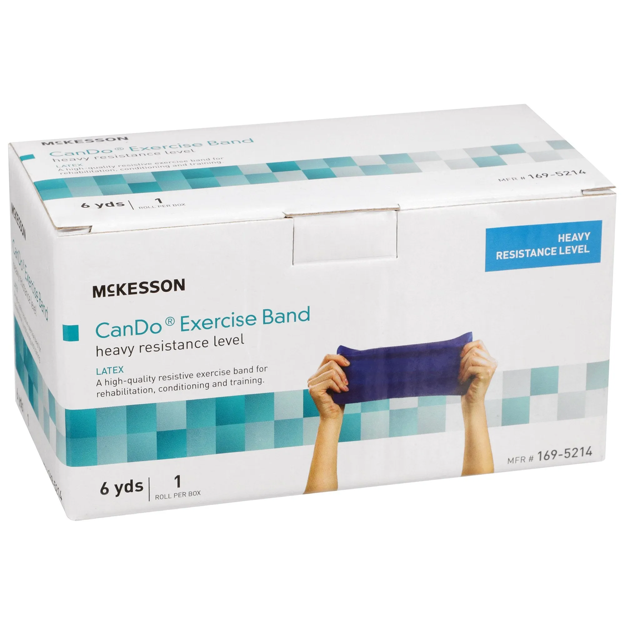 McKesson CanDo® Exercise Resistance Band, Blue, 5 Inch x 6 Yard, Heavy Resistance