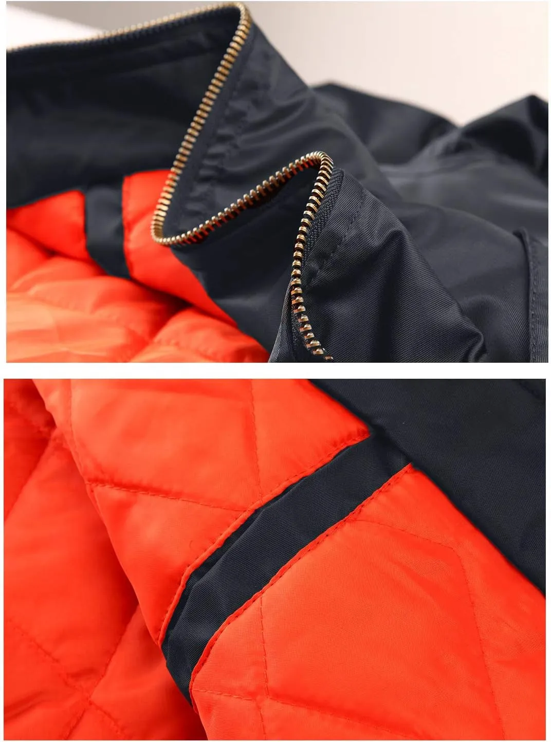 Men'S Jackets-Bomber Jacket Fall Winter Warm Windbreaker Full Zip Casual Padded Coats