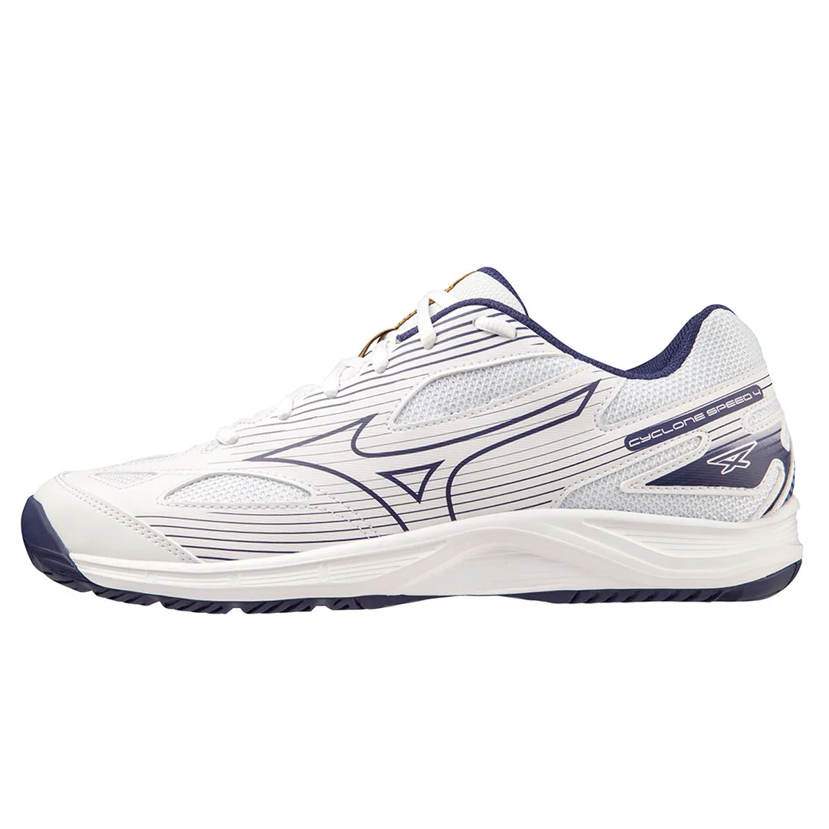 Mizuno Cyclone Speed 4 Unisex | White/blue Ribbon