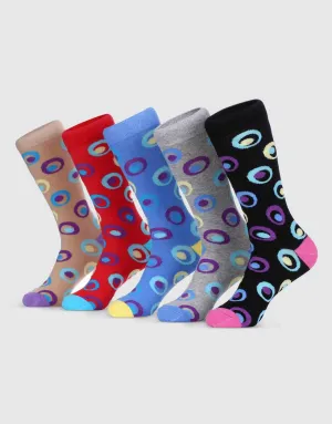 Multicolored Ring Crew Socks 5 Pack