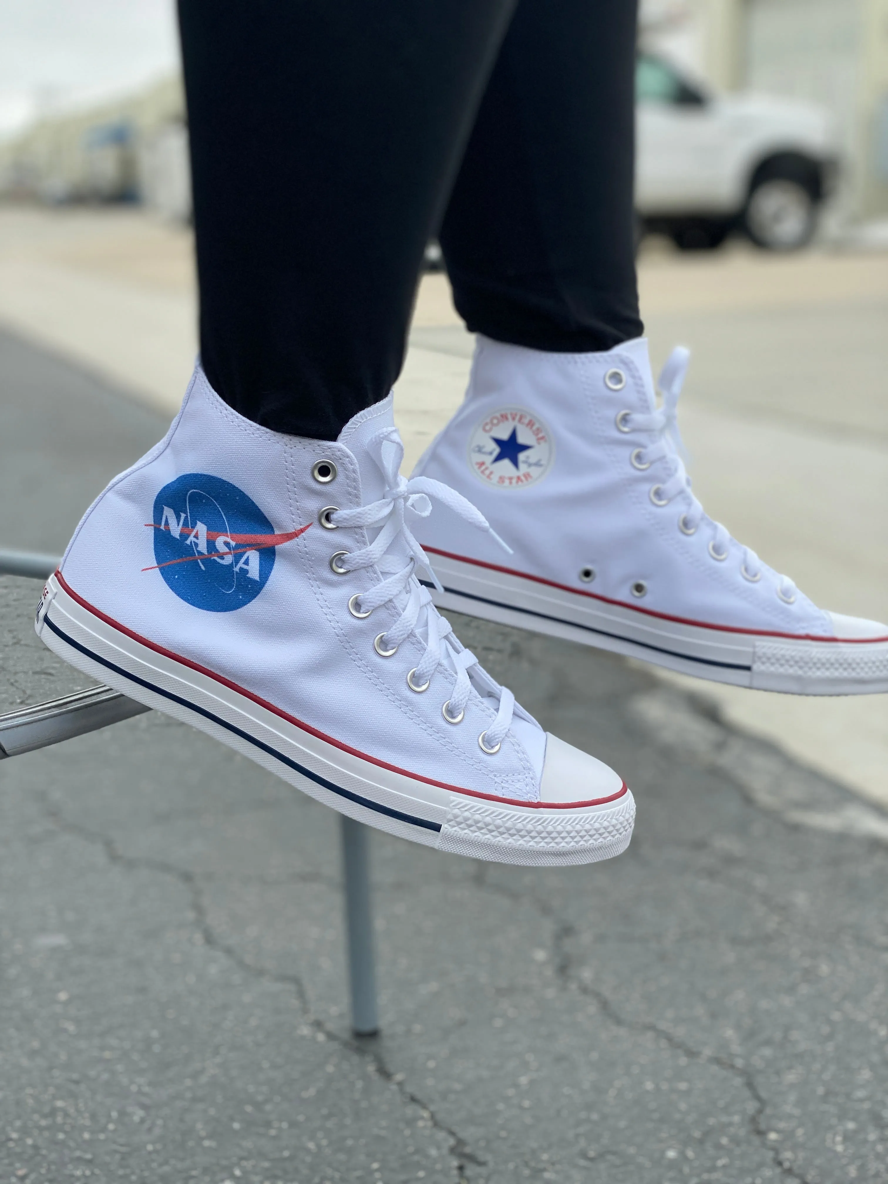 NASA Sneakers - Custom White High Tops