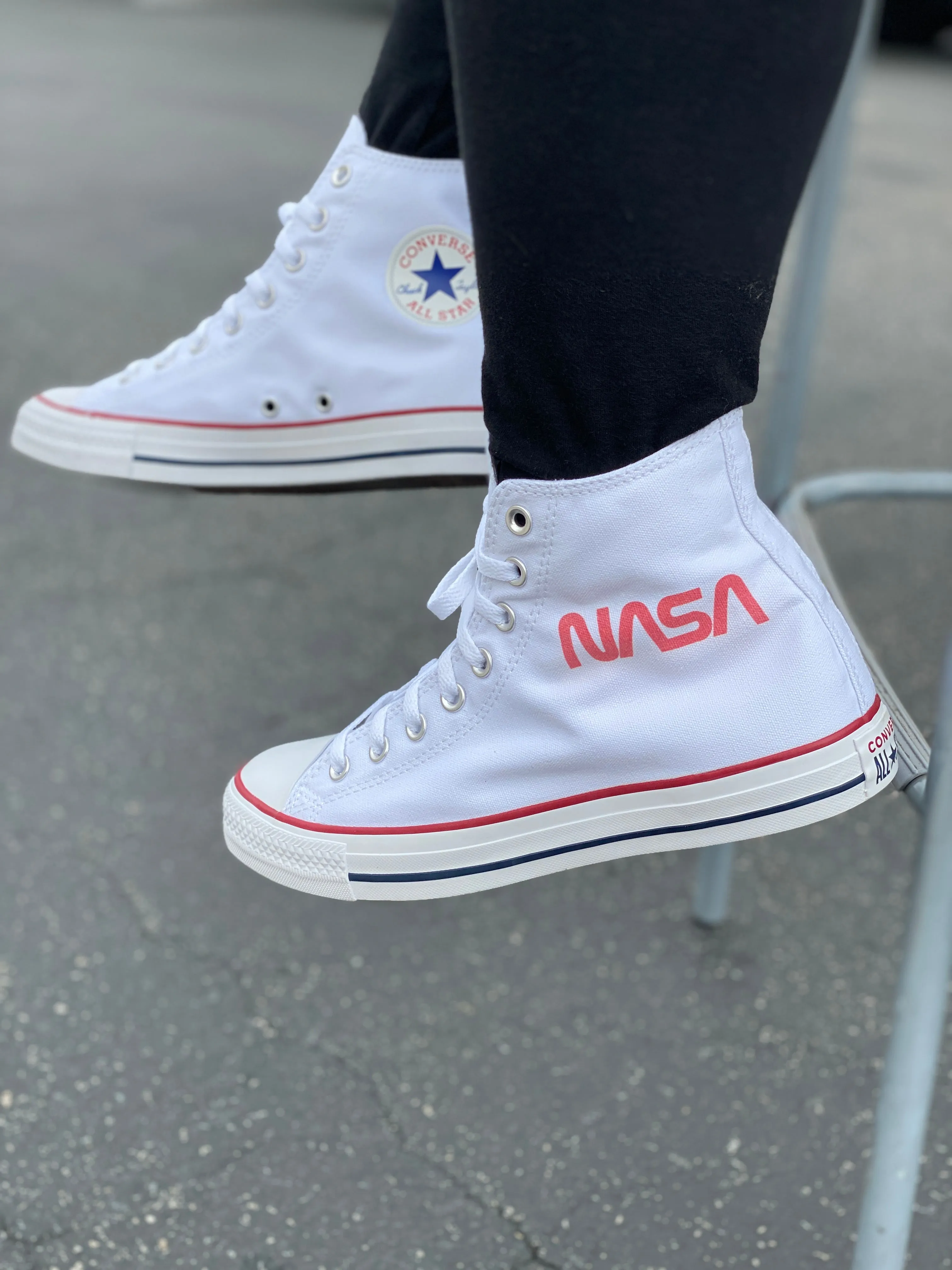 NASA Sneakers - Custom White High Tops