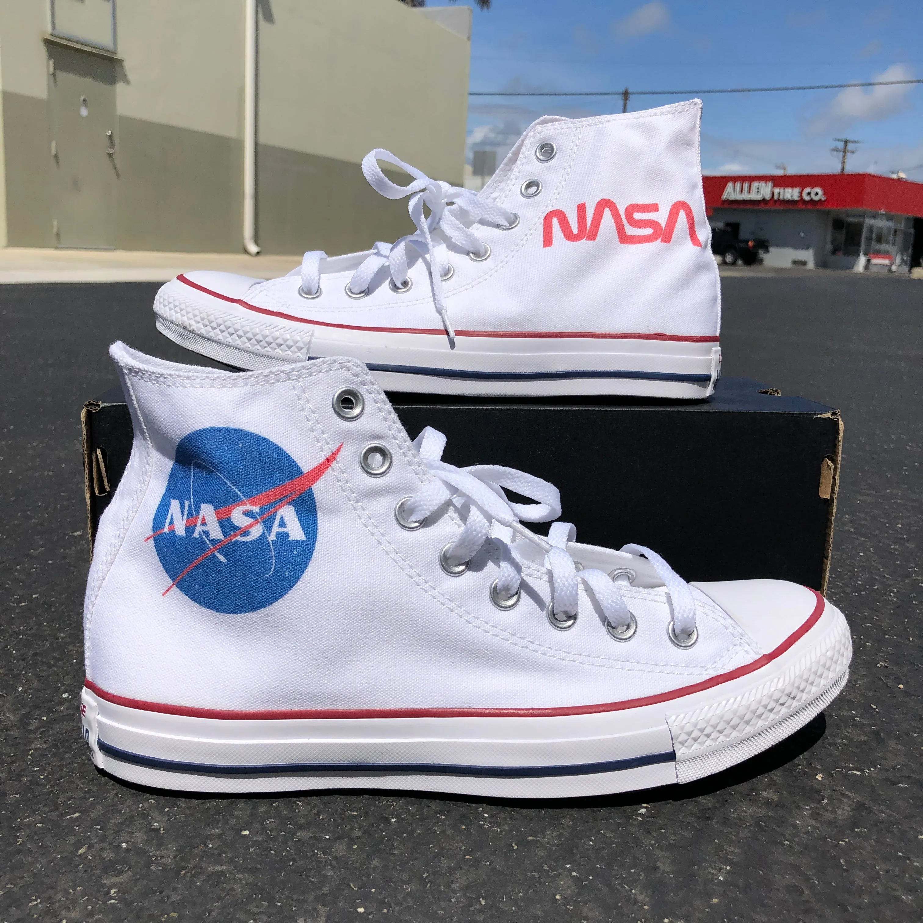 NASA Sneakers - Custom White High Tops