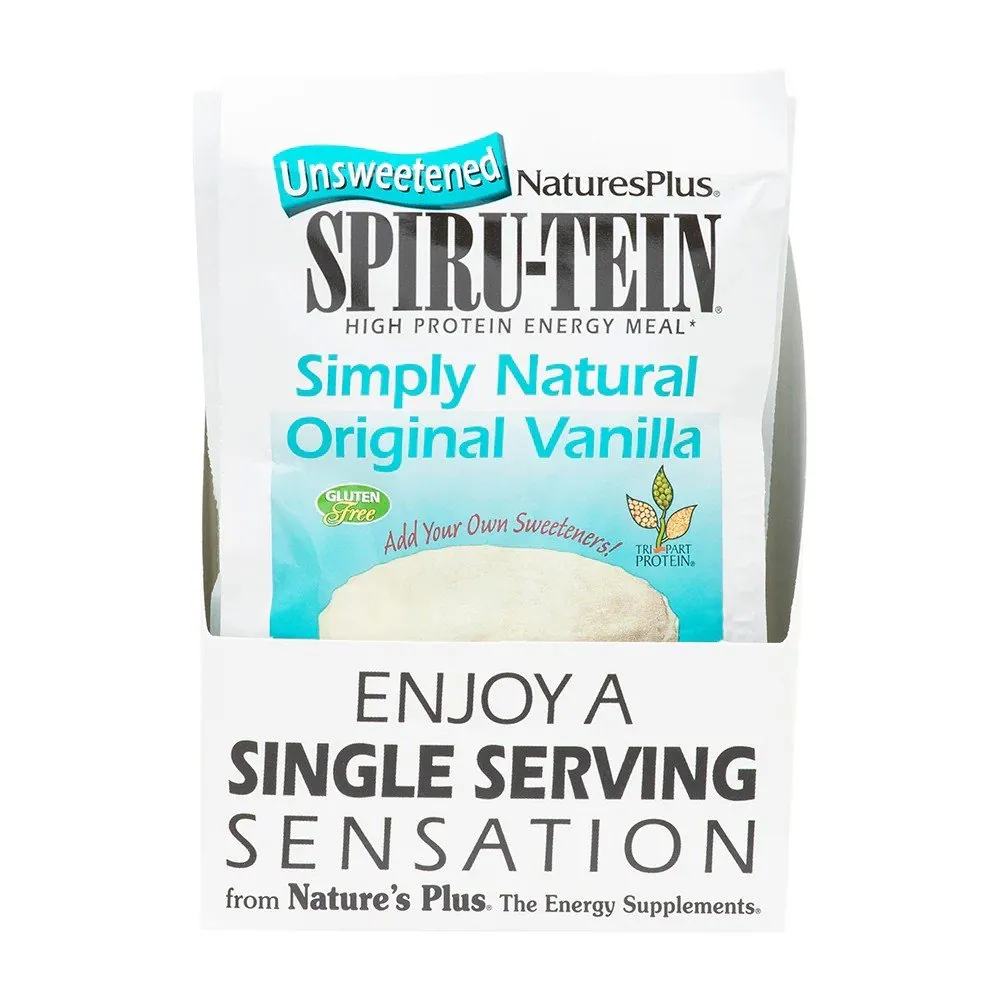 Nature's Plus Unsweetened Spirutein Simply Original Vanilla Box 8 Packet