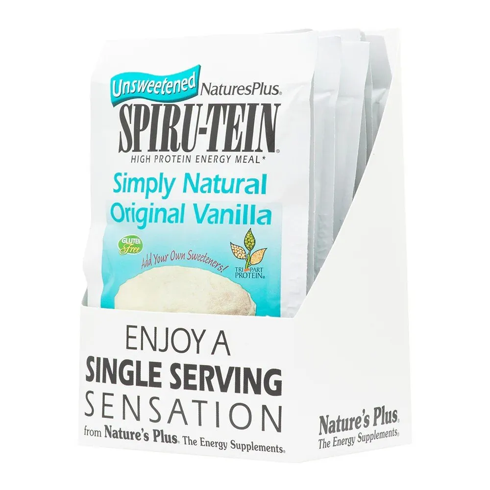 Nature's Plus Unsweetened Spirutein Simply Original Vanilla Box 8 Packet