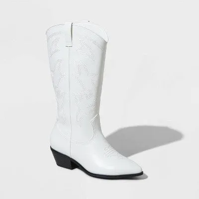 New - Women's Brynley Western Boots - Wild Fable Off-White 7