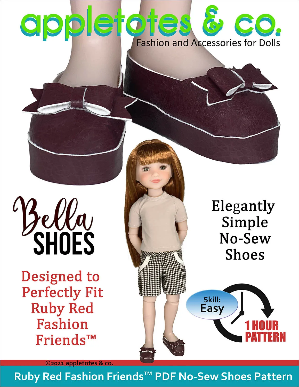 No-Sew Bella Shoes Ruby Red Fashion Friends™ Pattern