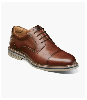 Norwalk Cap Toe Oxford in Cognac Tumbled by Florsheim