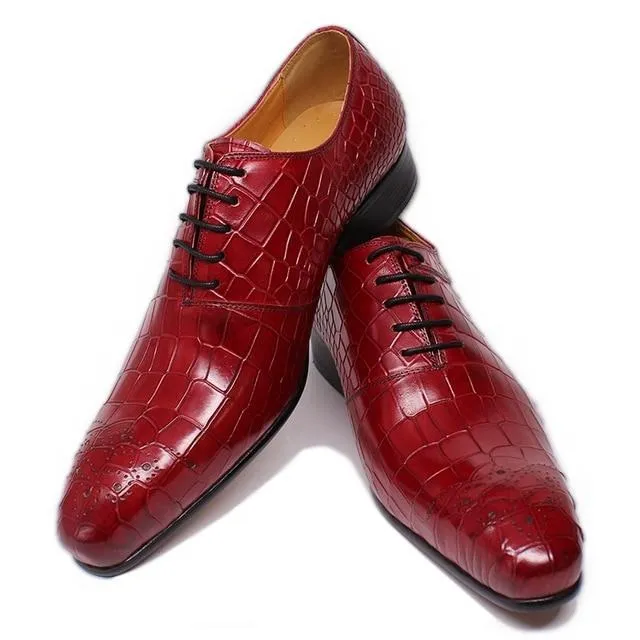 Opulent CrocPrint Oxford Dress Shoes