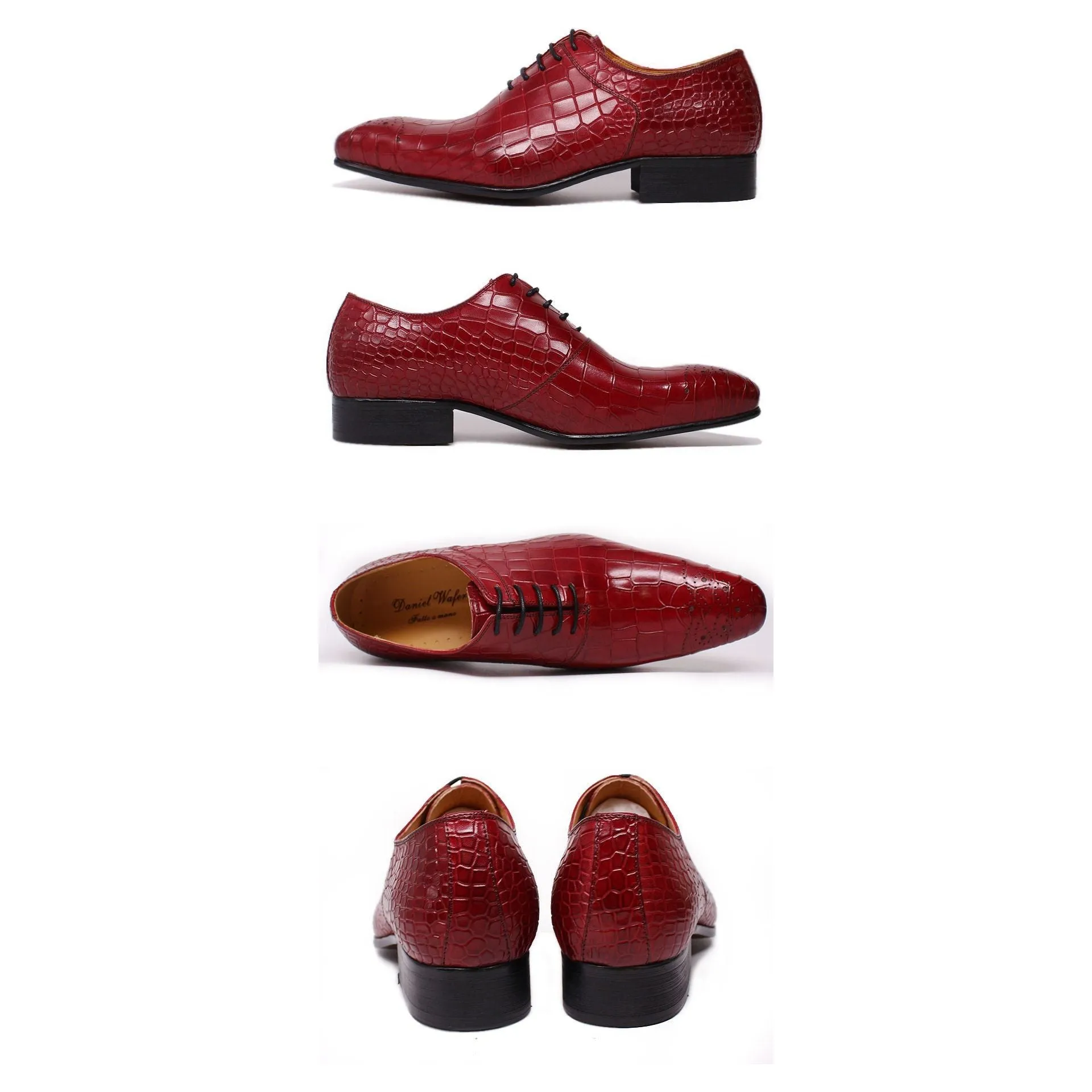 Opulent CrocPrint Oxford Dress Shoes