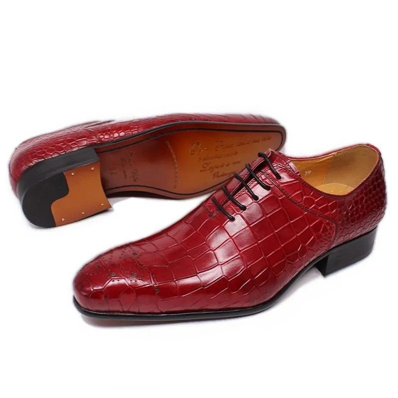 Opulent CrocPrint Oxford Dress Shoes