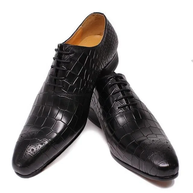 Opulent CrocPrint Oxford Dress Shoes