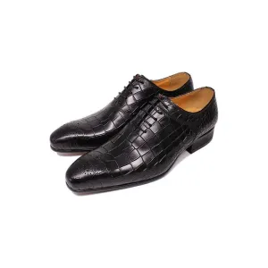 Opulent CrocPrint Oxford Dress Shoes