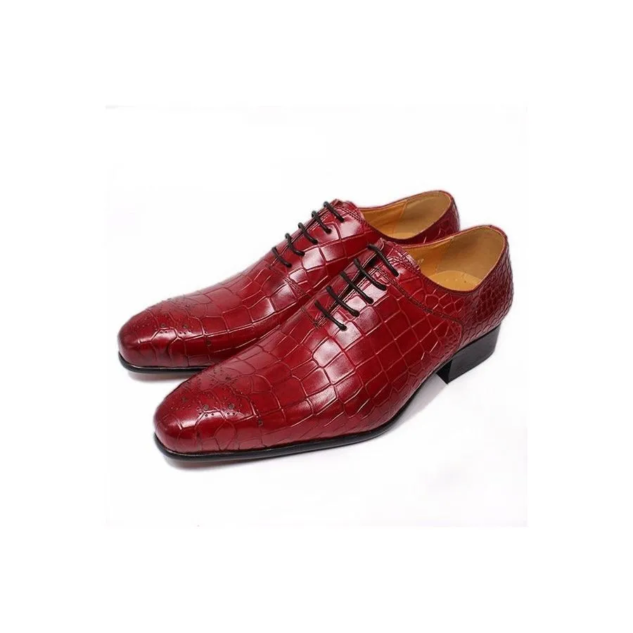 Opulent CrocPrint Oxford Dress Shoes