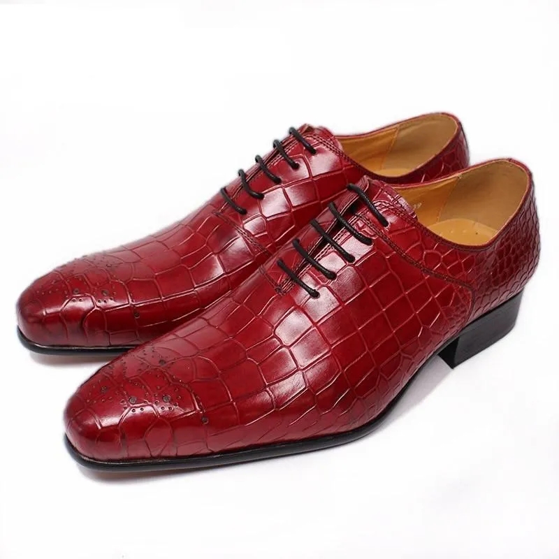 Opulent CrocPrint Oxford Dress Shoes