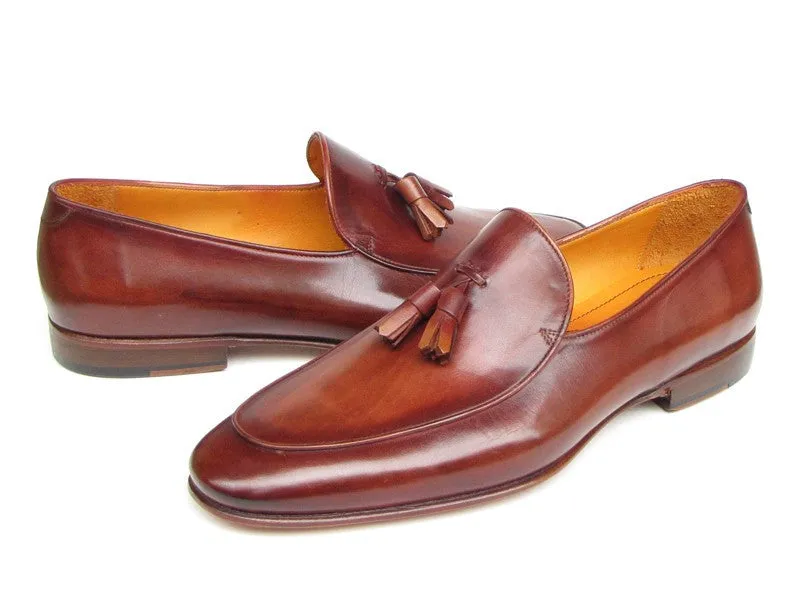 Paul Parkman Tassel Brown Hand Painted Leather Loafer