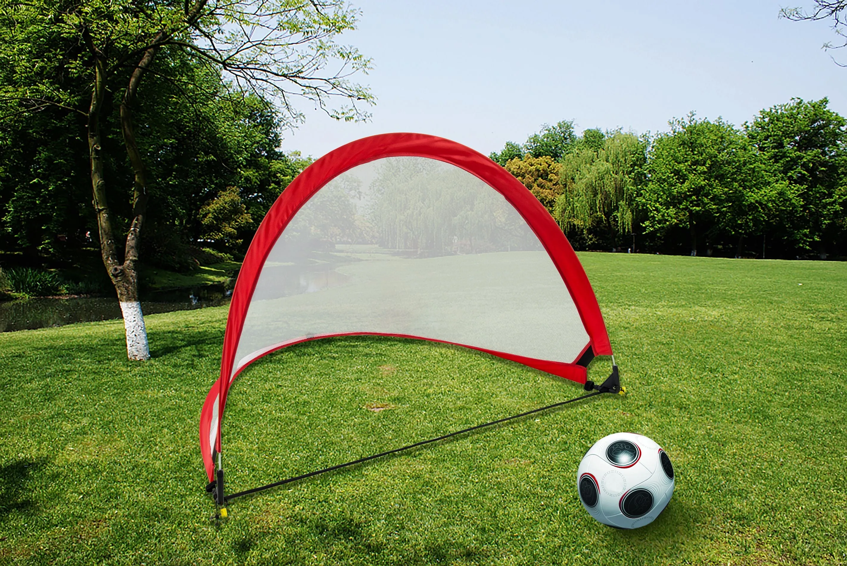 Portable Kids Soccer Goal Set with Reflective Strips