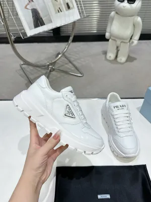 PRD Triangle Logo Leather Sneakers Triple White-046